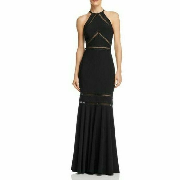 Aqua Dresses & Skirts - Aqua Black Lace Inset Mermaid Formal Evening Gown